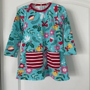 Holiday Girl’s Nightgown with Floral and Festive Patterns